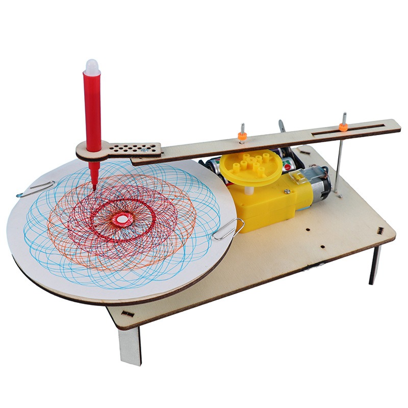 Science Max - 1-3 Stuks DIY Houten Elektrische Plotter