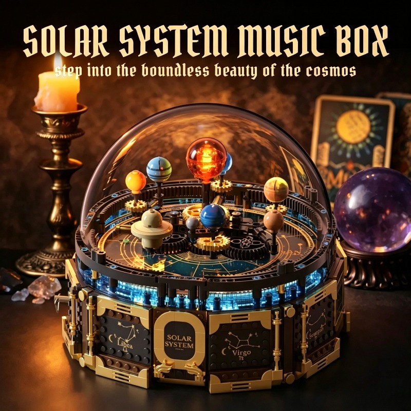 Zonnestelsel Muziekdoos Bouwst - Solar System Orrery recensie en prijs
